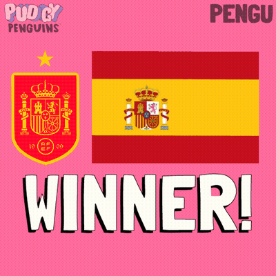 A Pink Background With A Flag And The Word Winner GIF