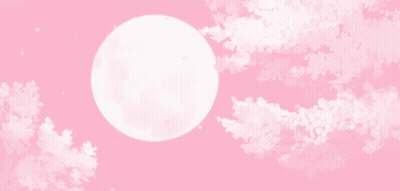A Pink Background With A Full Moon In The Sky GIF