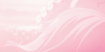 A Pink Background With A Person 'S Teeth And Hair GIF
