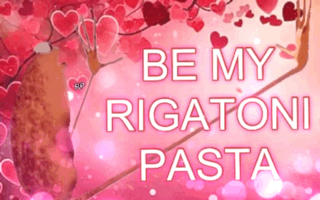 Pink Background Hearts Be My Rigatoni Pasta GIF
