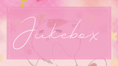 A Pink Background With The Word Jukebox Written In White GIF