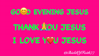A Pink Background With The Words " Evening Jesus Than I Jesus I Love Jesus " GIF