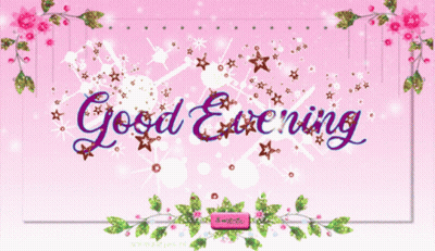 A Pink Background With The Words Good Evening GIF