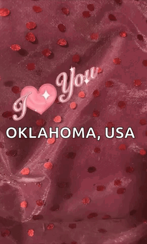 A Pink Background With The Words Oklahoma Usa On It GIF