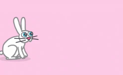 A Pink Background With The Words Spring Forward And A White Bunny GIF
