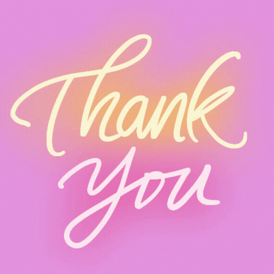 A Pink Background With The Words Thank You GIF