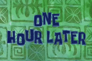 A Pink Background With The Words `` Two Hours Later '' Written On It GIF