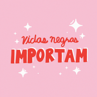 A Pink Background With The Words Vidas Negras Importam Written In Red GIF