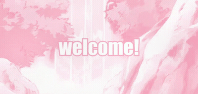 A Pink Background With The Words Welcome Written In White Letters GIF