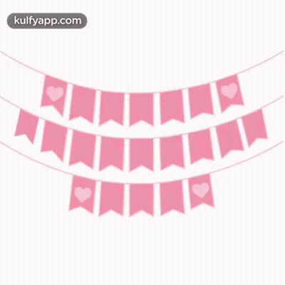 A Pink Banner That Says Happy Valentine 'S Day On It GIF
