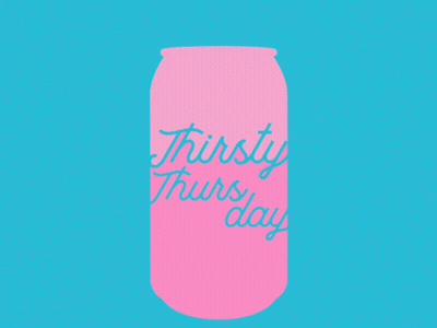 A Pink Can That Says " Thirsty Thursday " On It GIF