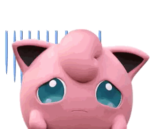 A Pink Cartoon Character With A Sad Face Sticker