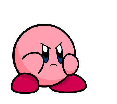 A Pink Cartoon Character With An Angry Face GIF