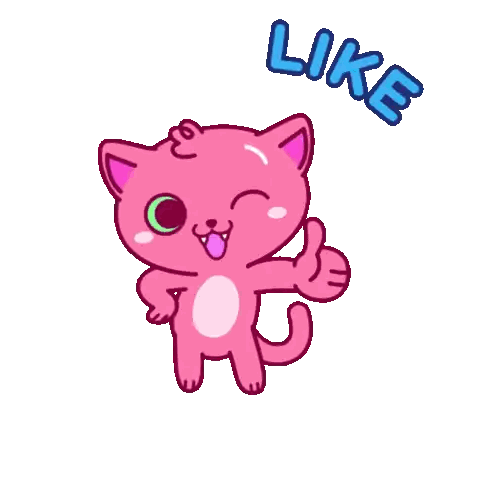 A Pink Cat Is Giving A Thumbs Up Next To A Zupto.com Logo Sticker