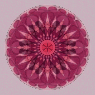 A Pink Circular Design With A Star In The Middle GIF