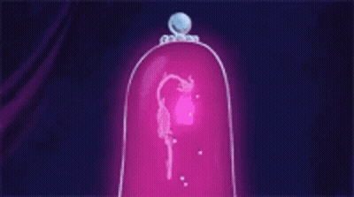 A Pink Dome With A Picture Of A Woman In It . GIF