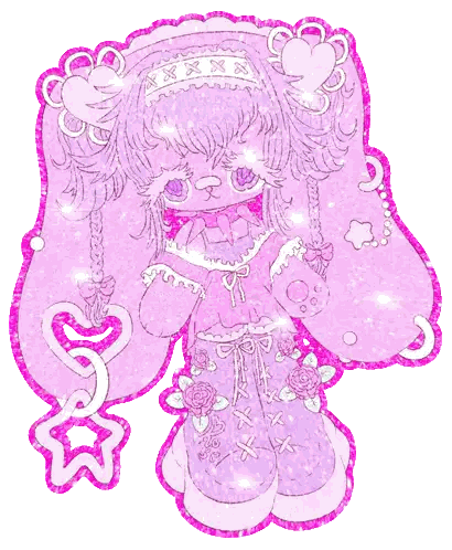 A Pink Drawing Of A Girl With A Headband That Says ' Xxx ' On It Sticker