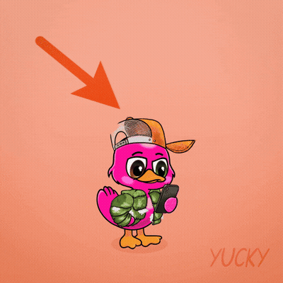 A Pink Duck Is Holding A Cell Phone With The Words Ngmi Written On It GIF