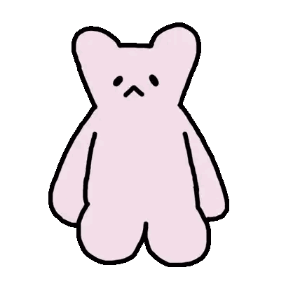A Pink Gummy Bear With A Sad Face Is Standing With Its Hands On Its Face . Sticker