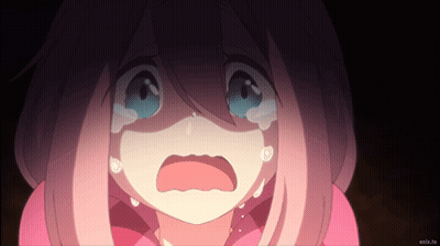 A Pink Haired Anime Girl Is Crying With Tears Coming Out Of Her Eyes GIF