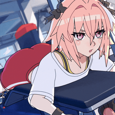A Pink Haired Anime Girl Is Laying On A Bench GIF