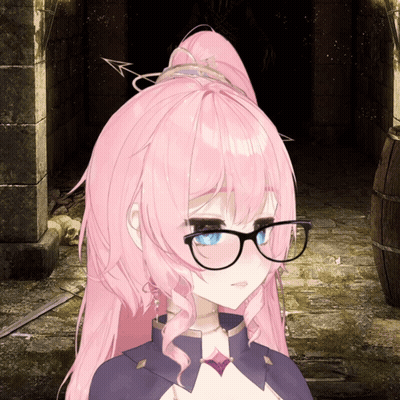 A Pink Haired Anime Girl Wearing Glasses And A Ponytail GIF