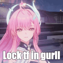 A Pink Haired Anime Girl With The Words Lock It In Gurli GIF