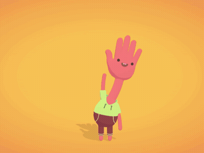 A Pink Hand Making A Peace Sign With Its Fingers GIF