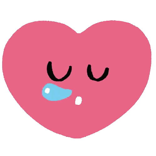 A Pink Heart Is Blowing A Blue Bubble Sticker