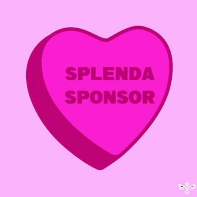 A Pink Heart That Says " Splenda Sponsor " On It GIF