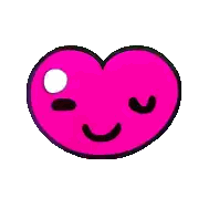 A Pink Heart With A Smiling Face On It Sticker