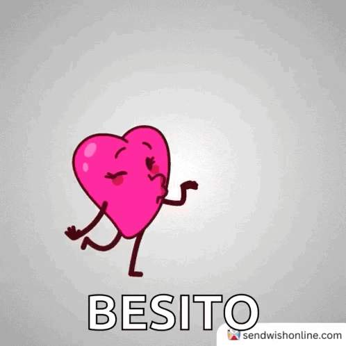 A Pink Heart With Arms And Legs Is Thinking I Love You GIF