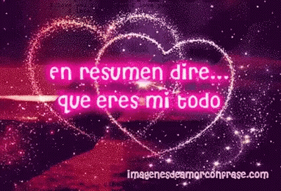 A Pink Heart With The Words En Resumen Dire Que Eres Mi Todo Written On It GIF