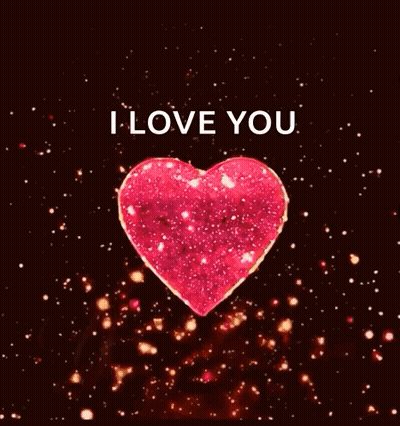 A Pink Heart With The Words `` I Love You '' On It GIF