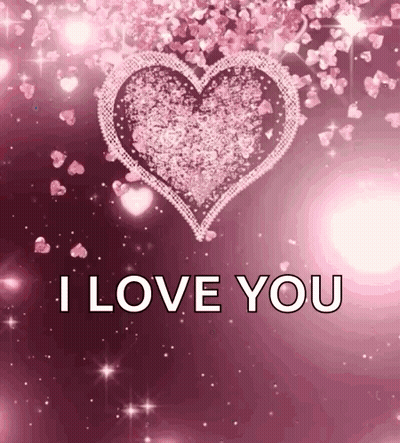 A Pink Heart With The Words I Love You Written On It GIF