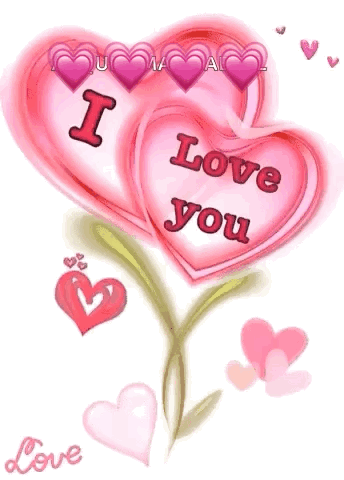 A Pink Heart With The Words " I Love You " Written On It GIF