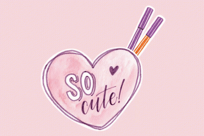 A Pink Heart With The Words So Cute Written Inside Of It GIF
