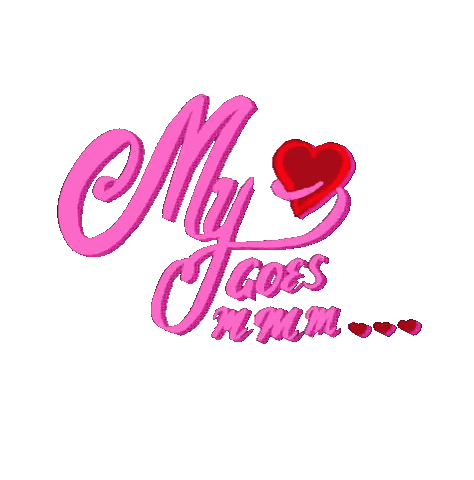A Pink Lettering With A Red Heart That Says " My Love Goes To Mom " Sticker