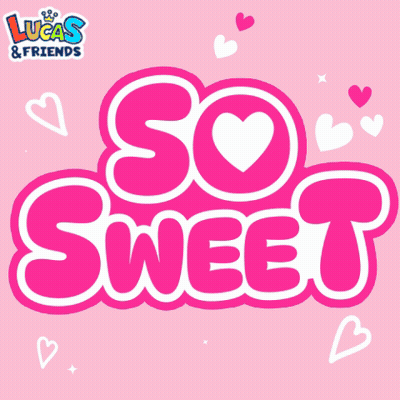 A Pink Logo For Lucas And Friends Says So Sweet GIF