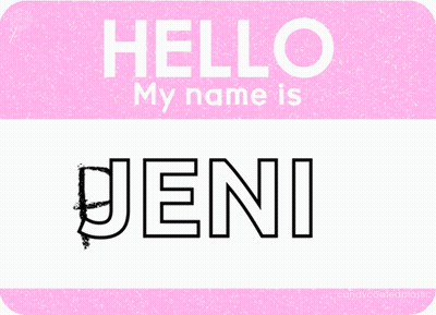 A Pink Name Tag That Says Hello My Name Is Denis GIF