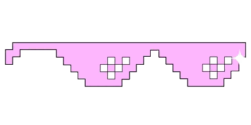 A Pink Pixel Art Border With Squares On A White Background Sticker