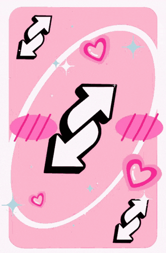 A Pink Playing Card With The Words Purreee Haosssss On It GIF