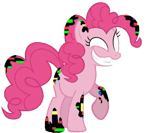 A Pink Pony With Crayons Painted On It 'S Legs Sticker