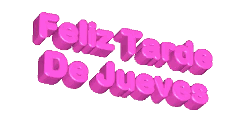 A Pink Sign That Reads Feliz Tarde De Jueves Sticker