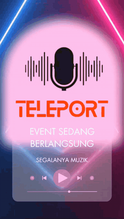 A Pink Sign That Says Teleport On It GIF