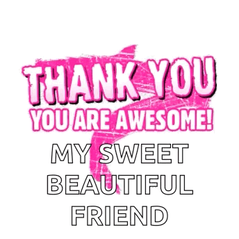 A Pink Sign That Says Thank You You Are Awesome GIF