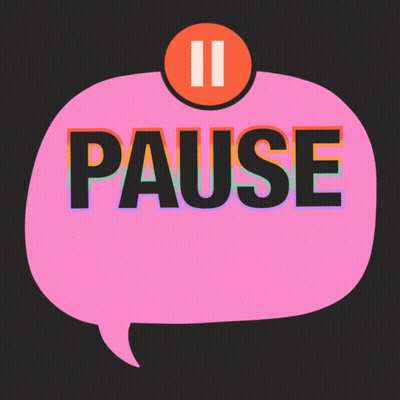 A Pink Speech Bubble With The Words Pause To Verify GIF