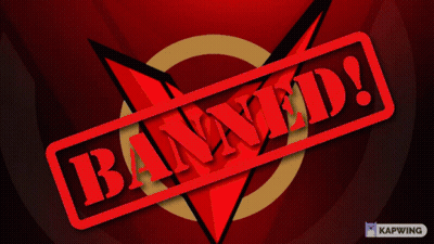 A Pink Stamp With The Word Banned Written On It GIF