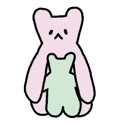 A Pink Teddy Bear Is Holding A Green Teddy Bear On A White Background . Sticker