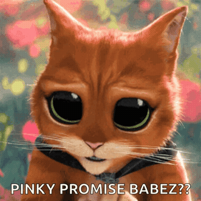 A Pinky Promise Babez Is Written On A Picture Of A Cat GIF